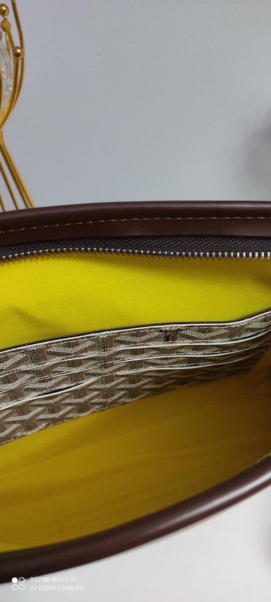 Kahverengi Nakışlı Portföy Çanta - Görsel 5