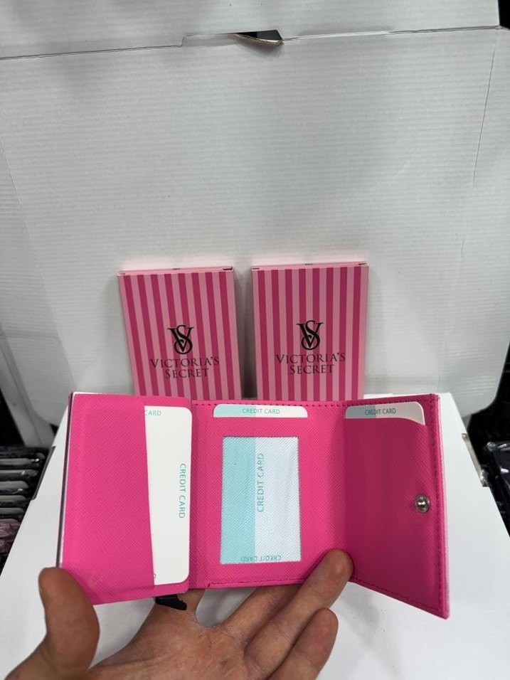 Parlak Pembe Kadın Cüzdanı Velcro Kapamalı - Görsel 2