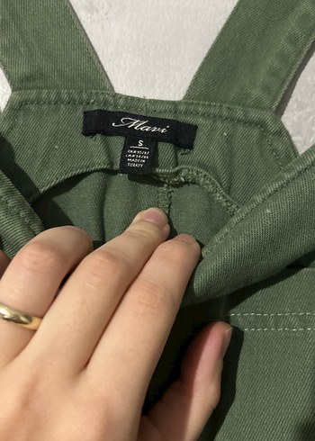 Kadın Yeşil Askılı Kemerli Midi Tulum - Görsel 2