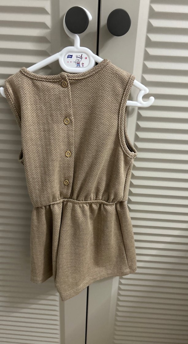 Bej Kemerli Kız Çocuk Kolsuz Yelek - Görsel 4