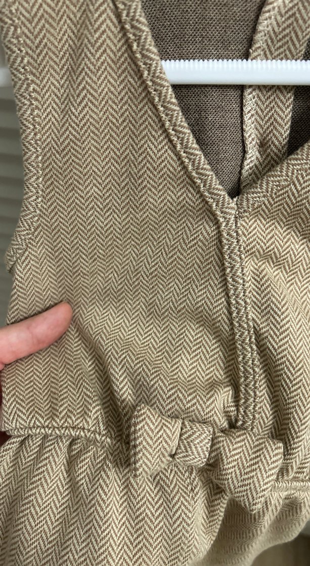 Bej Kemerli Kız Çocuk Kolsuz Yelek - Görsel 3