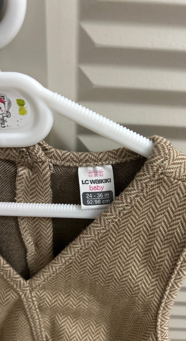 Bej Kemerli Kız Çocuk Kolsuz Yelek - Görsel 2