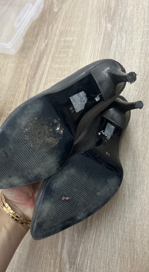 Gri Yılan Desenli Stiletto Topuklu Kadın Ayakkabı - Görsel 3