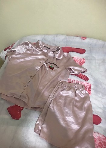 Nakışlı Pembe Midi Kadın Pijama Takımı