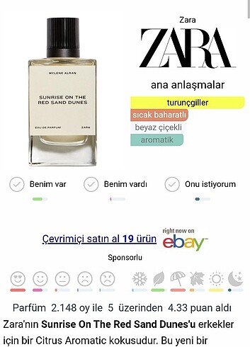 Zara'dan Orjinal Zara Sunrise OnThe Red Sand Dunes orjinal 100 m
