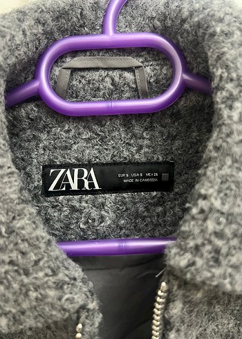 Gri Kısa Yün Kadın Ceket - Görsel 2