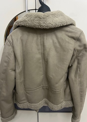 Gri Süet Kürklü Kadın Ceket - Görsel 3