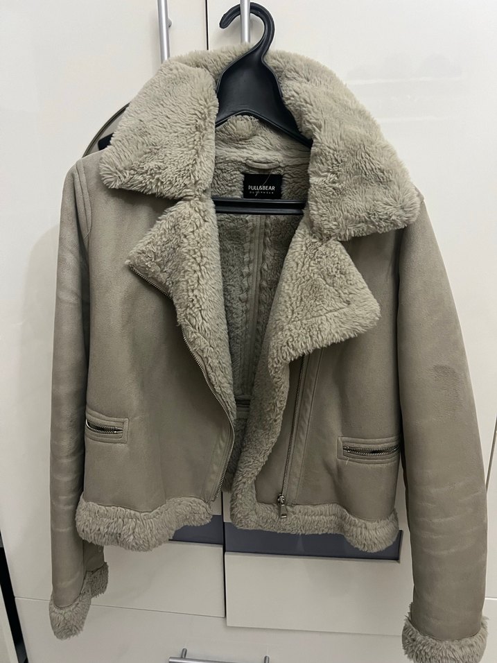 Gri Süet Kürklü Kadın Ceket - Görsel 2