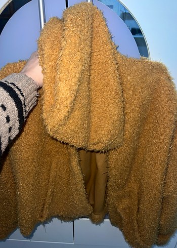 Kahverengi Peluş Kadın Ceket - Görsel 3