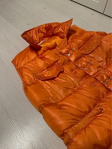 xl Beden turuncu Renk Kadın şişme uzun yelek