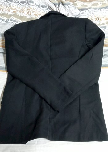 Düğmeli Siyah Kadın Midi Blazer