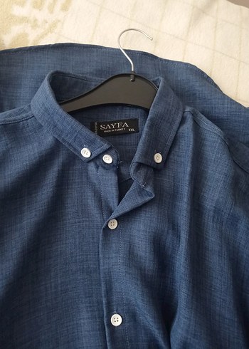 Erkek Mavi Denim uzun Kollu Gömlek