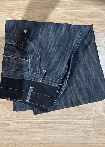 Lacivert Denim Midi Etek - Görsel 3