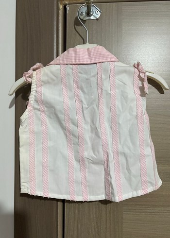 Kız Çocuk Pembe Kolsuz Gömlek - Görsel 2