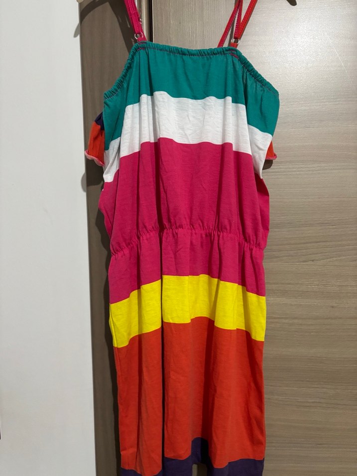 Çok Renkli Fırfırlı Kız Elbisesi - Görsel 2