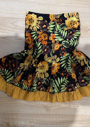 Bohem Renkli Desenli Mini Etek - Görsel 2