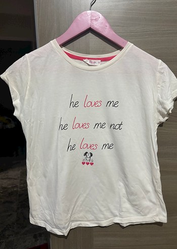Penti He Loves Me Yazili Beyaz Penti Tisort