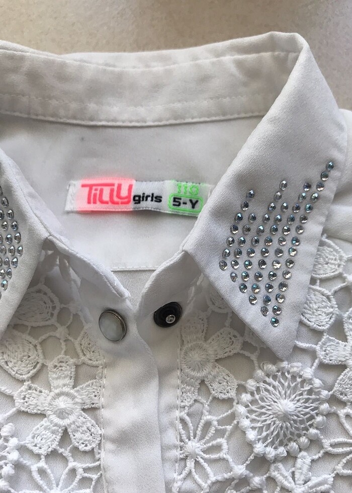 Şifon Dantelli Kız Çocuk Gömlek - Görsel 2