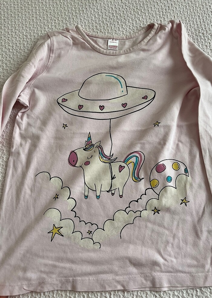 LCW Uzun Kollu Kız Çocuk Unicorn Pijama Takımı?? - Görsel 3