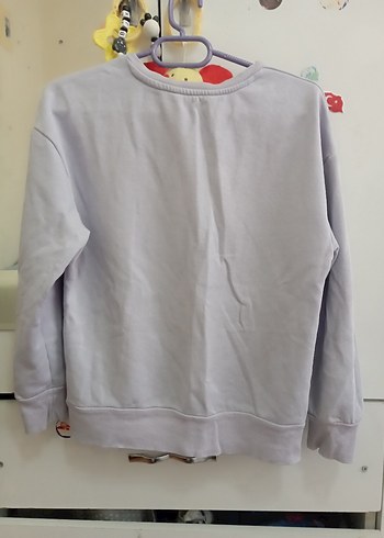 Mor Baskılı Kız Sweatshirtü - Görsel 4