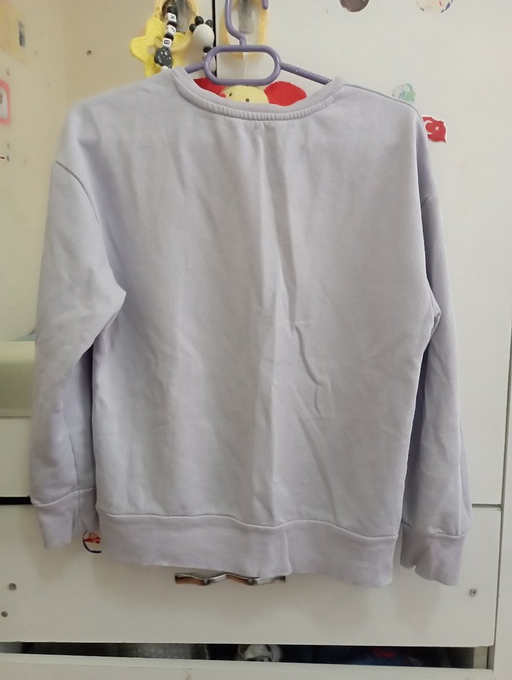 Mor Baskılı Kız Sweatshirtü - Görsel 4