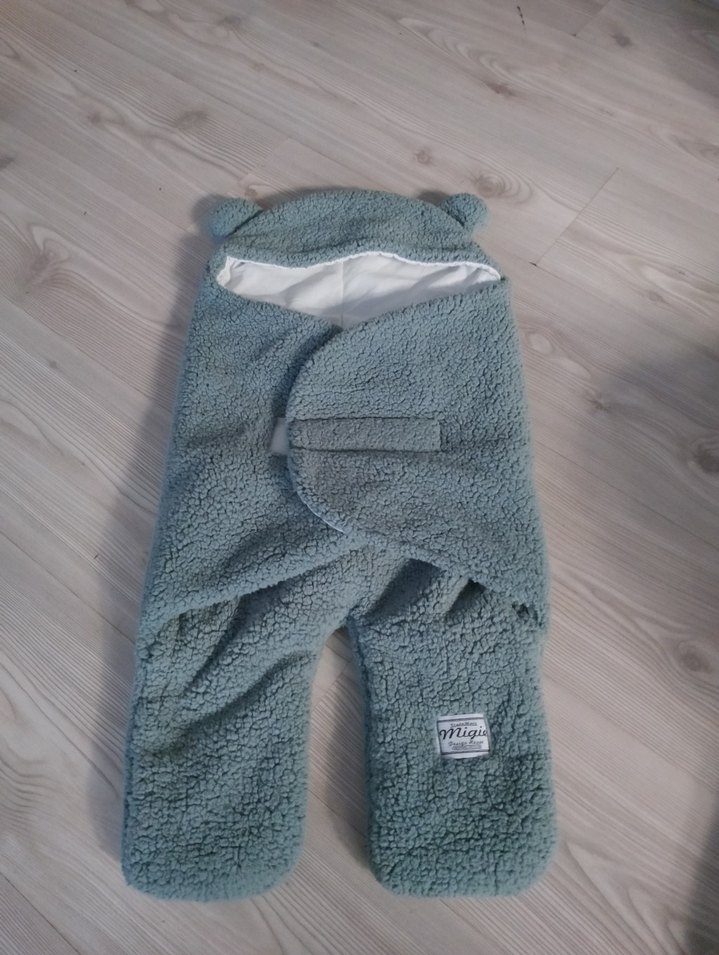 Migie Bebek Kundak 0-4 Ay Gri Peluş - Görsel 3