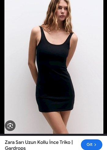 Zara Siyah Mini V Yaka Kolsuz Elbise