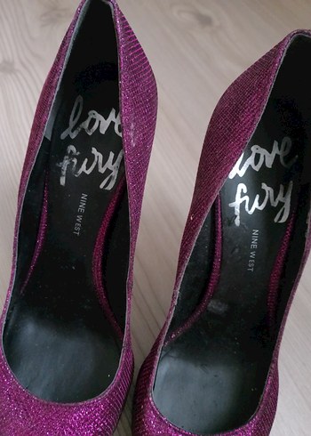 Mor Parlak Yılan Desenli Stiletto Topuklu Kadın Ayakkabı - Görsel 8