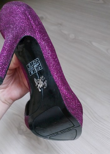 Mor Parlak Yılan Desenli Stiletto Topuklu Kadın Ayakkabı - Görsel 6