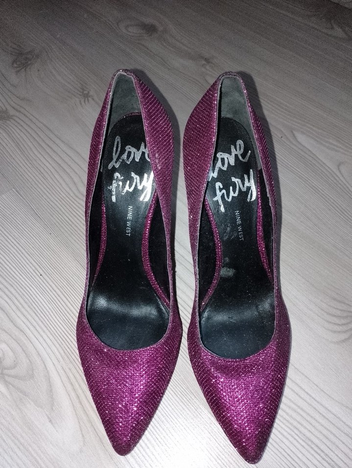 Mor Parlak Yılan Desenli Stiletto Topuklu Kadın Ayakkabı - Görsel 3