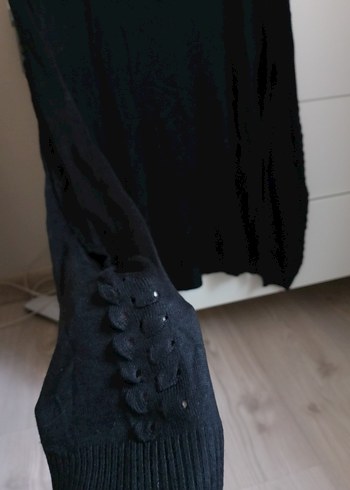 Kadın Siyah Boğazlı Oversize Triko - Görsel 2