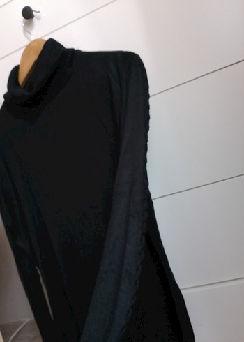 Kadın Siyah Boğazlı Oversize Triko - Görsel 4