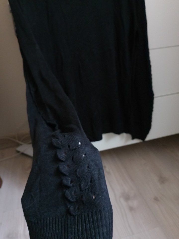 Kadın Siyah Boğazlı Oversize Triko - Görsel 2