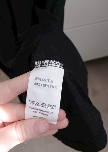 Renkli Baskılı Siyah Hamile Tişörtü Elbise - Görsel 4