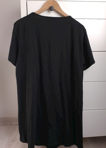 Renkli Baskılı Siyah Hamile Tişörtü Elbise - Görsel 5