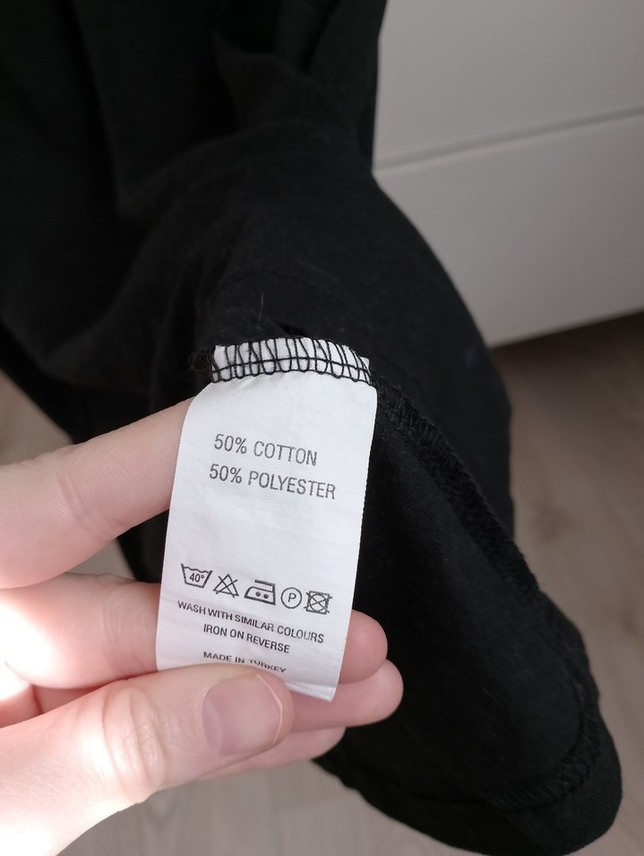 Renkli Baskılı Siyah Hamile Tişörtü Elbise - Görsel 4