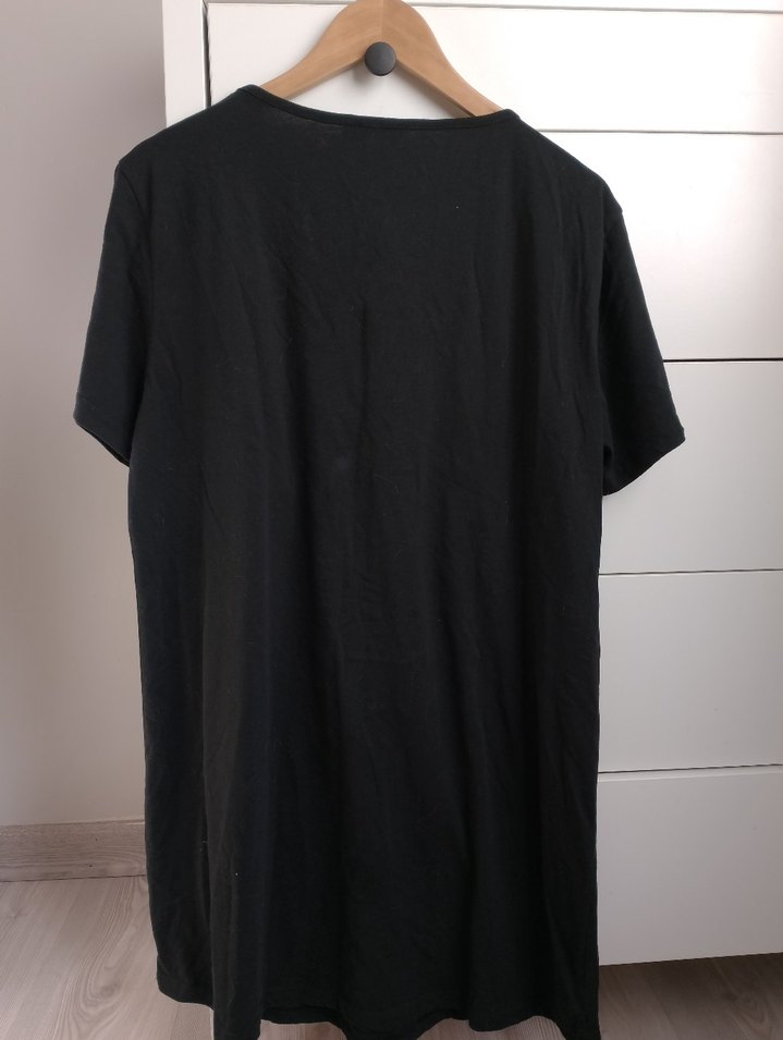 Renkli Baskılı Siyah Hamile Tişörtü Elbise - Görsel 5