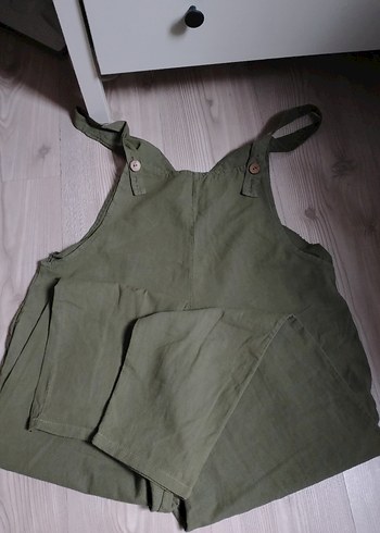 Kadın Haki Keten Salaş Midi Tulum - Görsel 3