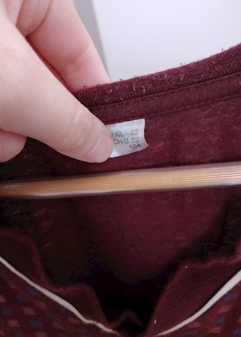 Bordo V Yaka Erkek Triko Pijama Üstü - Görsel 3