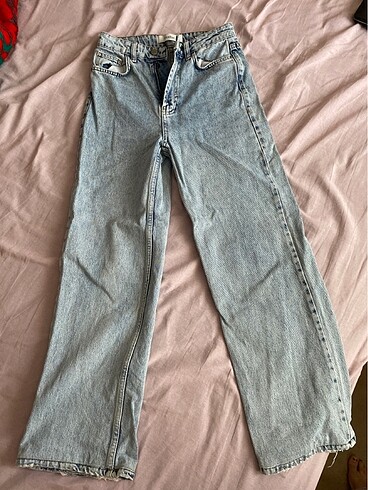 Buz yikamali wide leg jean