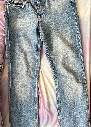 Flare fit vintage yıkamalı denim pantolon - Görsel 2