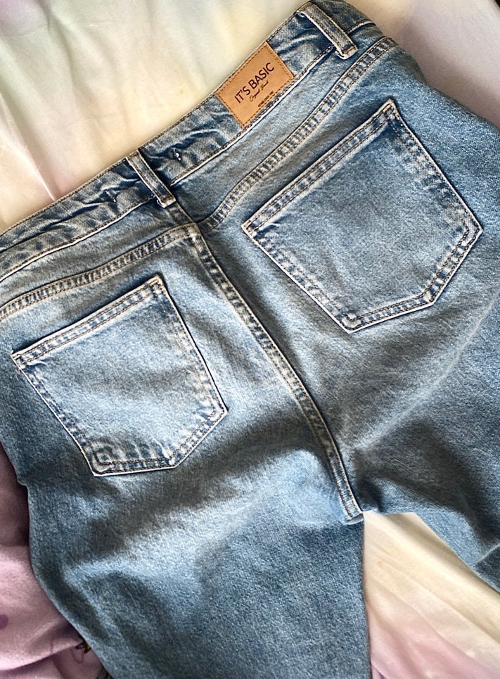 Flare fit vintage yıkamalı denim pantolon - Görsel 3