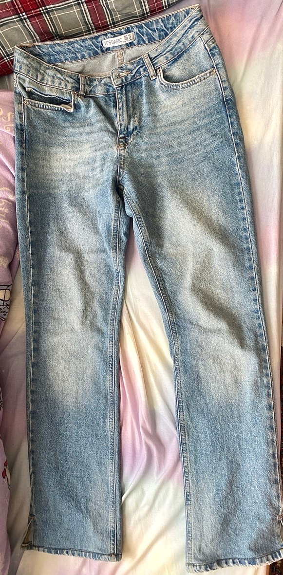 Flare fit vintage yıkamalı denim pantolon - Görsel 2