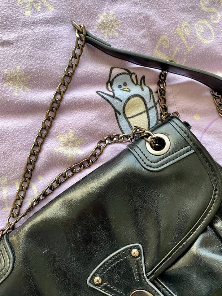 Kemer Tokalı Siyah Deri Kadın Çanta - Görsel 2