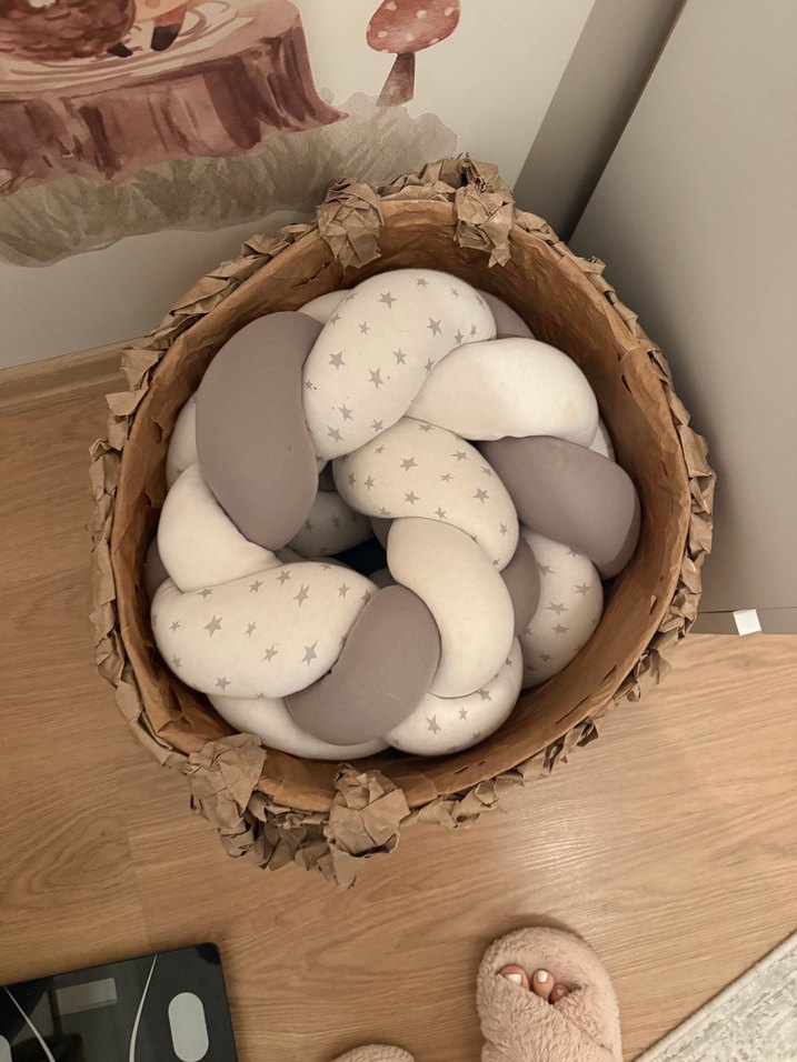 Gri Örgü Yılan Desenli Bebek Uyku Aksesuarı - Görsel 2