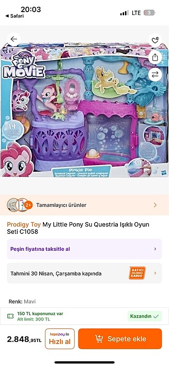  My little pony su altı seti