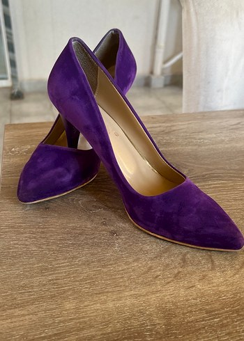 Mor Süet Yüksek Topuklu Kadın Stiletto