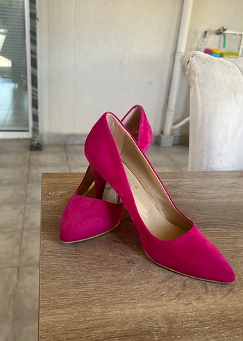 Pembe Süet Yüksek Topuklu Stiletto