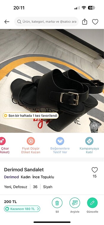 36 Beden siyah Renk Topuklu sandalet