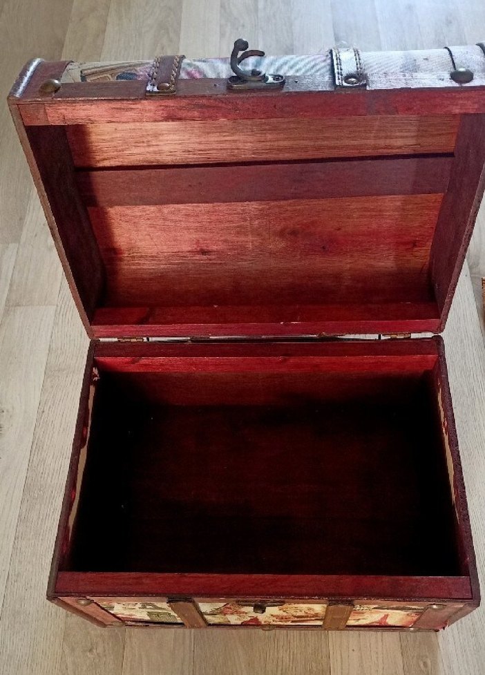 Nakışlı Kırmızı Mini Bohem Elbise çanta sandik - Görsel 3